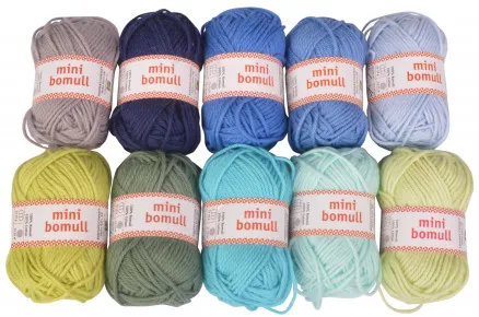 Järbo Minibomull Lankapaketti 11 Sininen ja Vihreä sävyjä 10g - 10 kpl - Järbo Minibomull Lankapaketti 11 Sininen ja Vihreä sävyjä