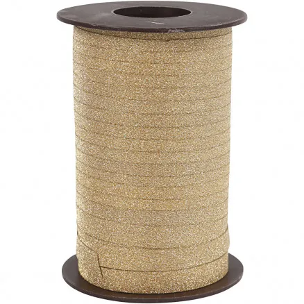 Lahjanauha, kulta, leveys: 10 mm, glitteri, 100 m/1 rulla.