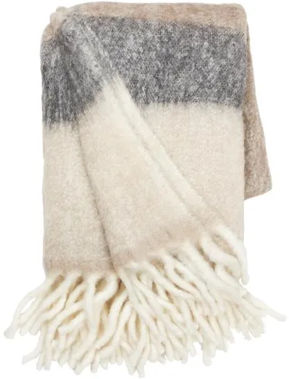 Cozy Living Mathea Torkkupeitto Striped Taupe